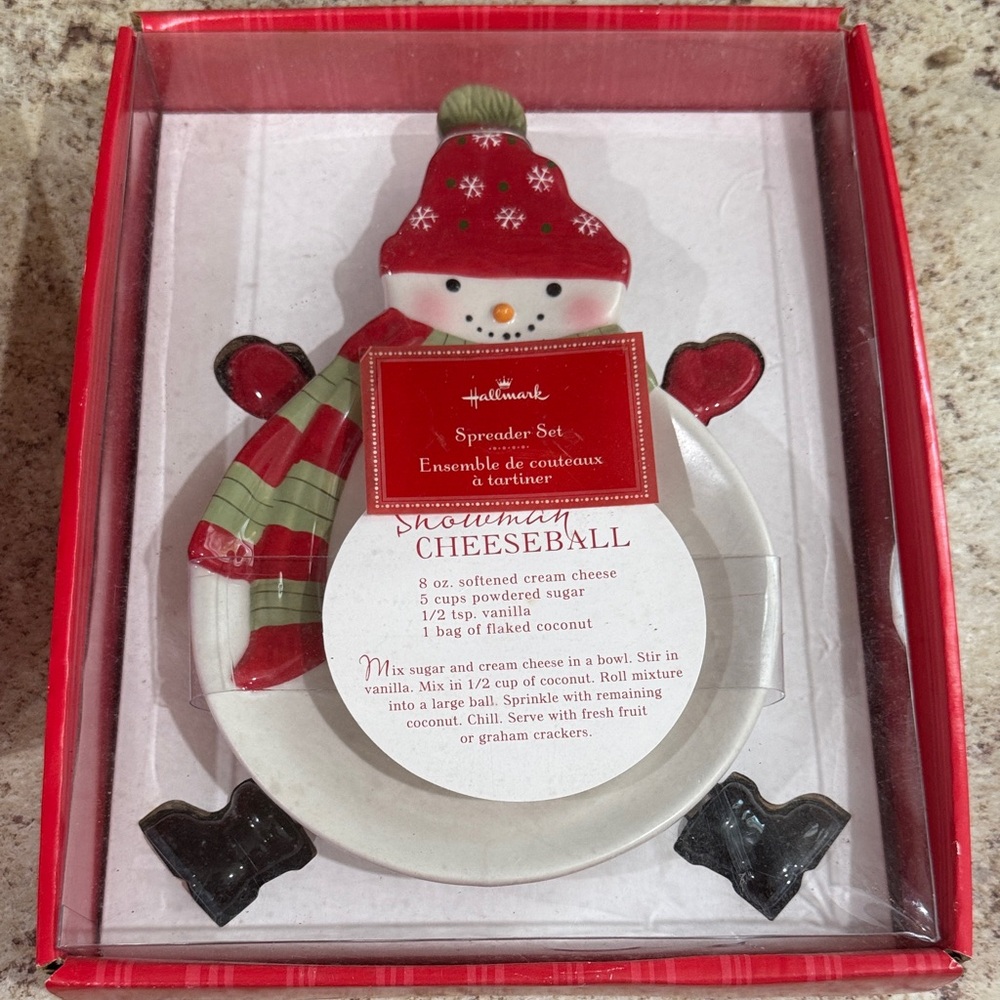 Hallmark Snowman Spreader Set - Red, White, Black